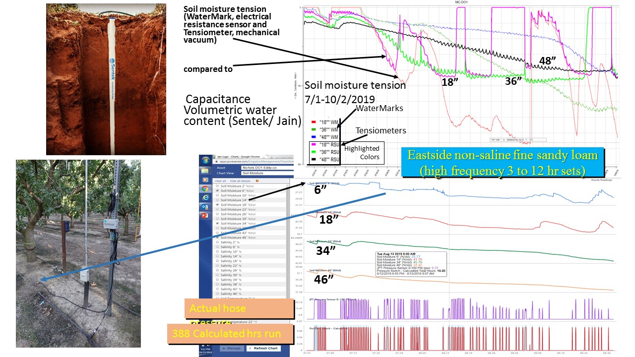 Pistachio Irrigation Monitoring and Scheduling Demonstration Soil Moisture Volume non-saline