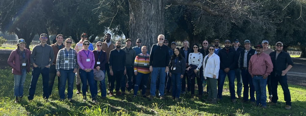 Principles Course 2023 Attendees in front of a tree